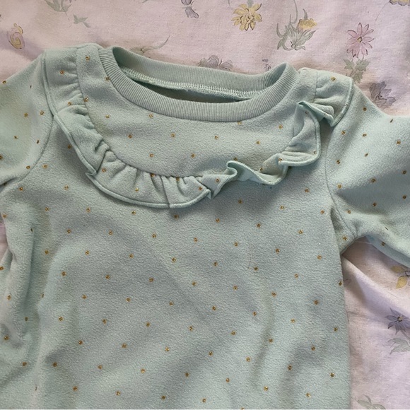 Carters Child of Mine Mint Ruffled Polka Dot Sweater - Picture 5 of 9